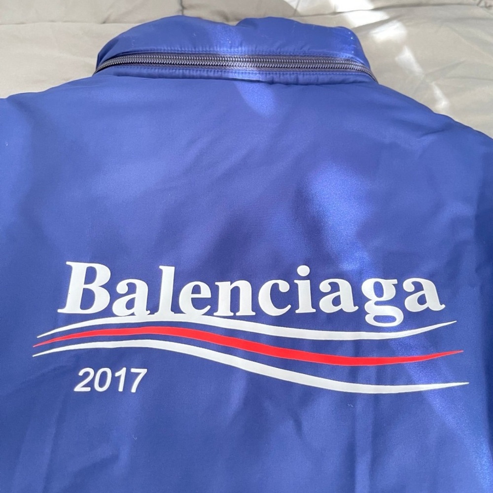 Balenciaga Mens Political Campaign Hooded Jacket